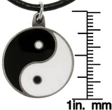 Jewelry Trends Pewter Yin Yang Pendant with 18 Inch Black Leather Cord Necklace Balance Symbol