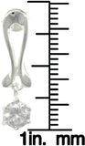 Jewelry Trends Sterling Silver Round-cut Cubic Zirconia Dangle Earrings