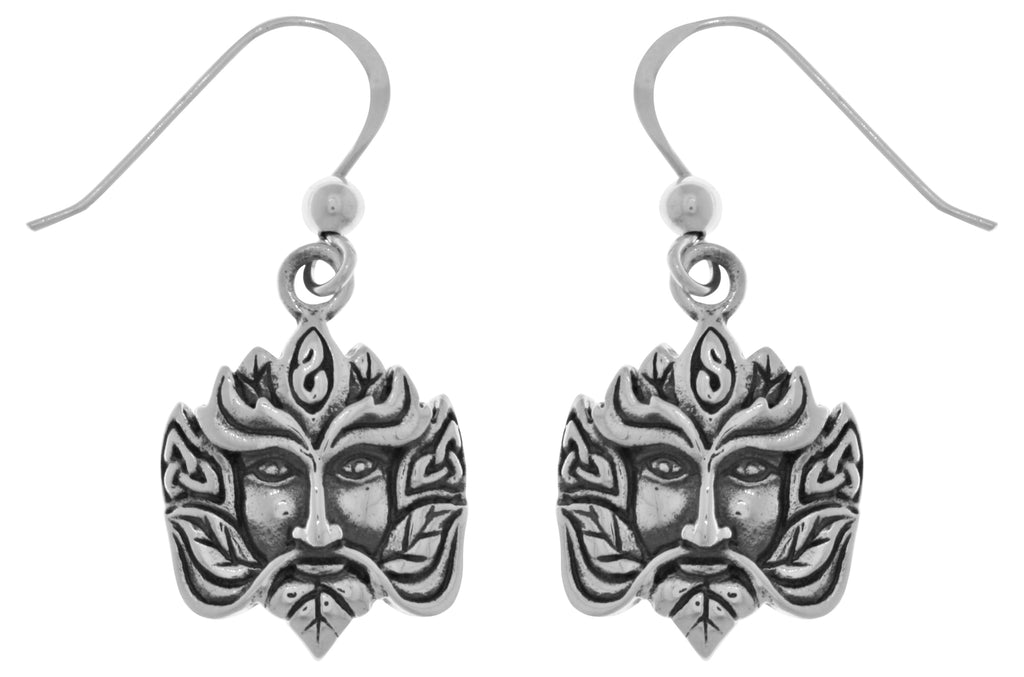 Jewelry Trends Sterling Silver Celtic Greenman Dangle Earrings Green Man Jewelry