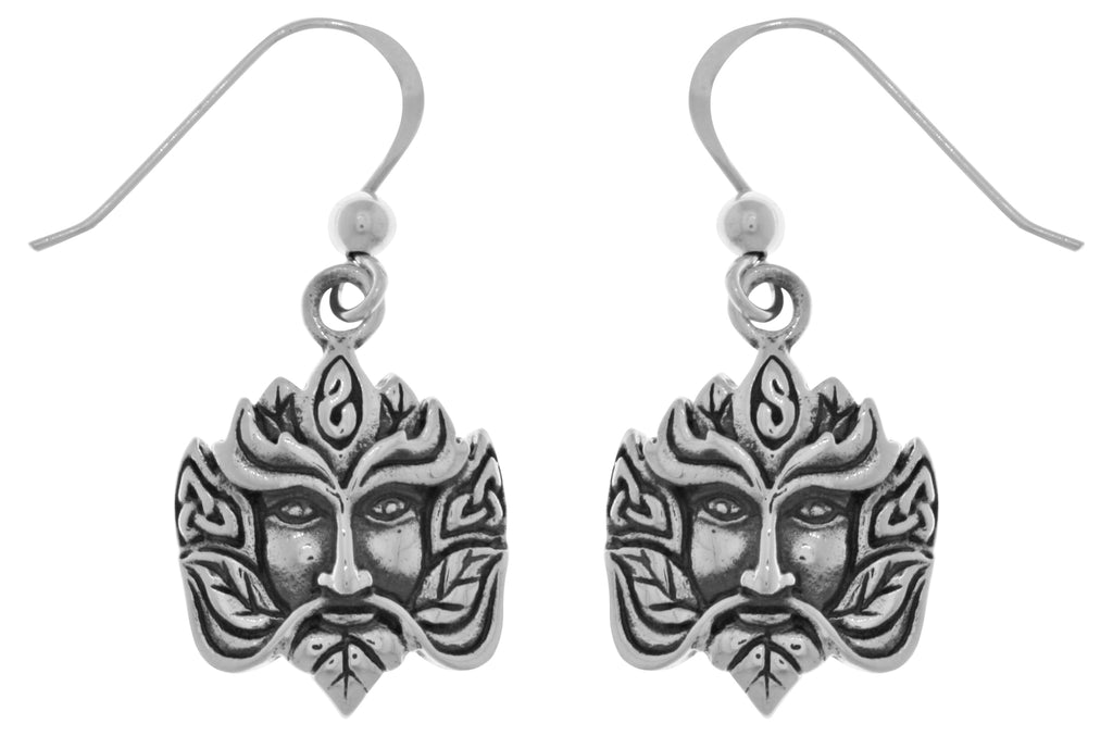 Jewelry Trends Sterling Silver Celtic Greenman Dangle Earrings Green Man Jewelry