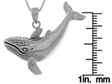 Jewelry Trends Sterling Silver Ocean Whale Pendant on 18 Inch Box Chain Necklace