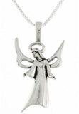 Jewelry Trends Sterling Silver Angel Pendant with 18 Inch Silver Box Chain Necklace First Communion Gift