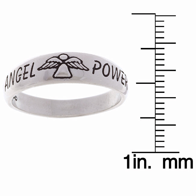 Jewelry Trends Sterling Silver Angel Power Band Ring Whole Sizes 5 - 10 - 5