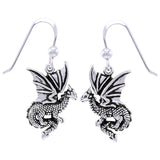 Jewelry Trends Sterling Silver Flying Dragon Dangle Earrings