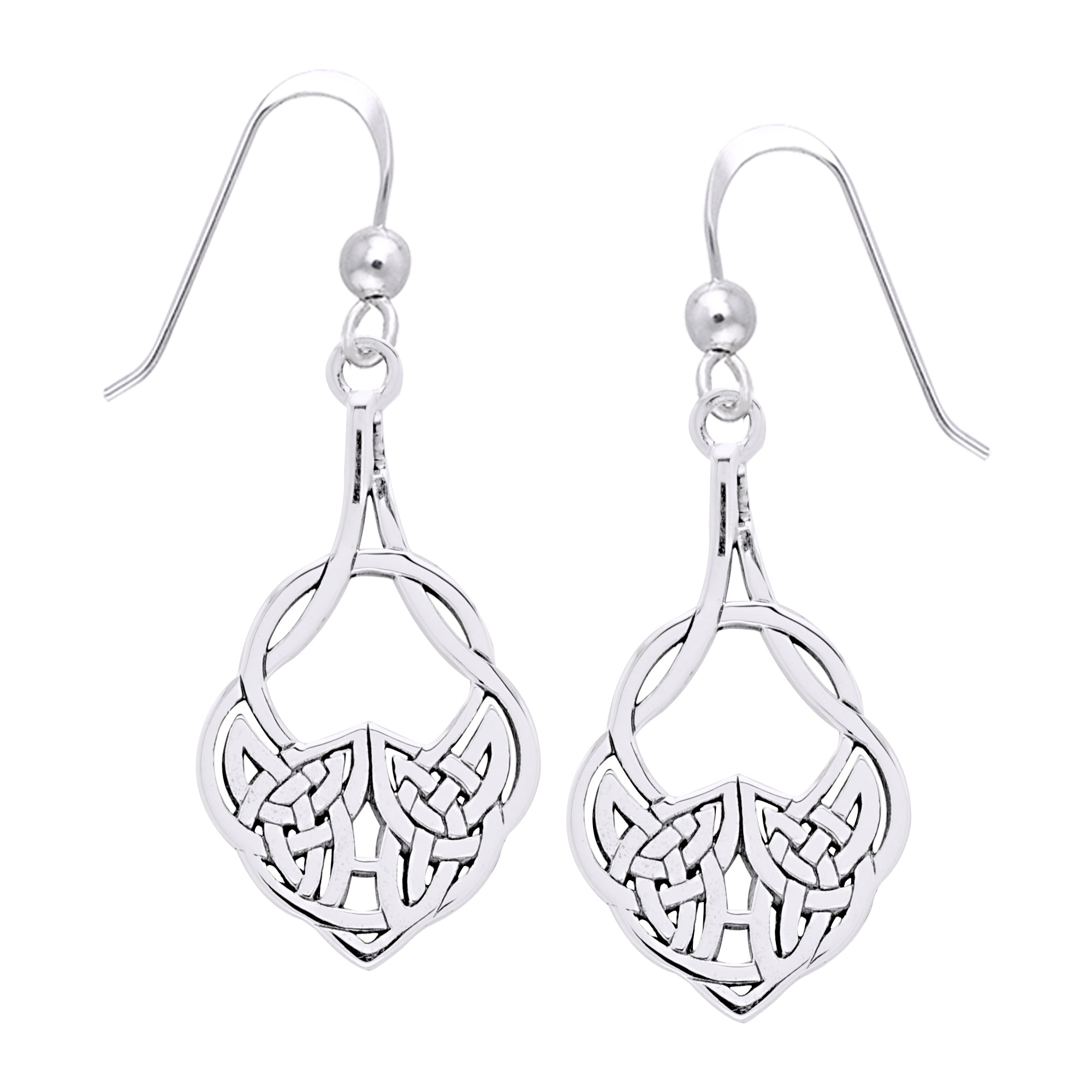 Jewelry Trends Sterling Silver Celtic Teardrop Knot Work Dangle Earrings Irish Jewelry