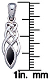 Jewelry Trends Sterling Silver Celtic Knotwork Black Onyx Pendant on 18 Inch Box Chain Necklace