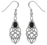 Jewelry Trends Sterling Silver and Black Onyx Celtic Knotwork Dangle Earrings