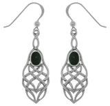 Jewelry Trends Sterling Silver and Black Onyx Celtic Knotwork Dangle Earrings