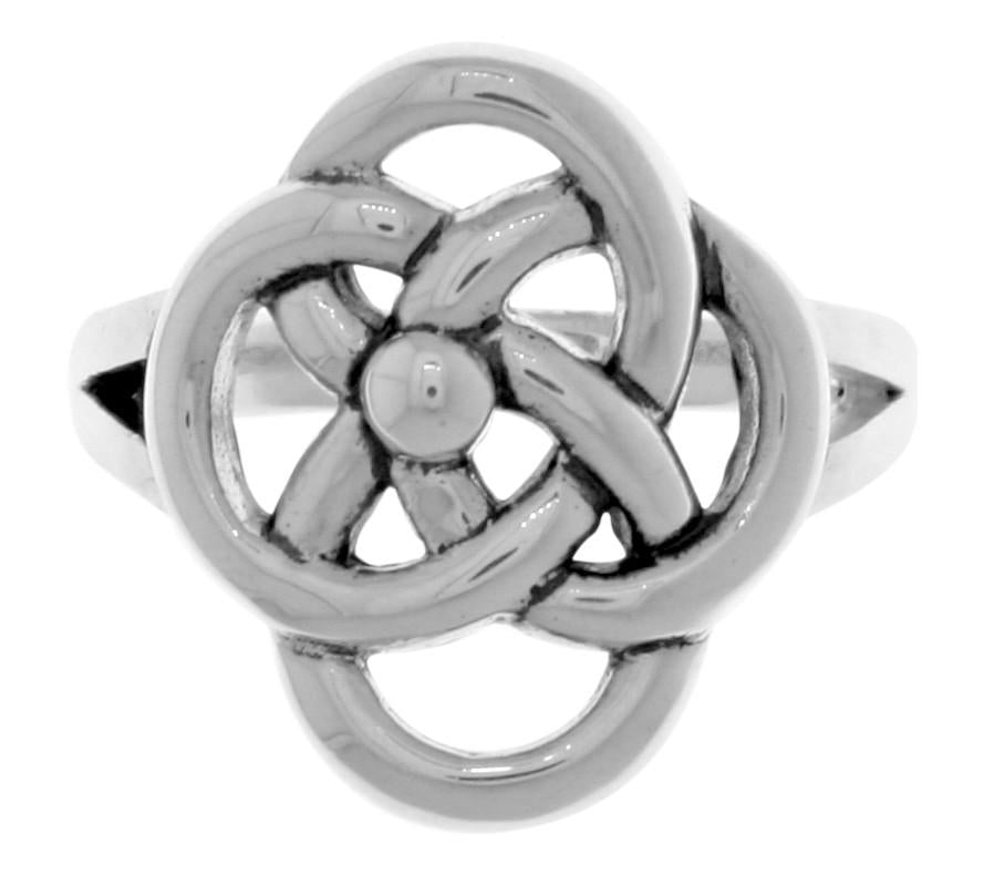Jewelry Trends Silver Plated Bronze Celtic Knot Five Fold Symbol Ring Whole Sizes 5 - 10 - 5