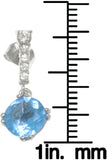 Jewelry Trends Sterling Silver Sky Blue Cubic Zirconia Drop Earrings