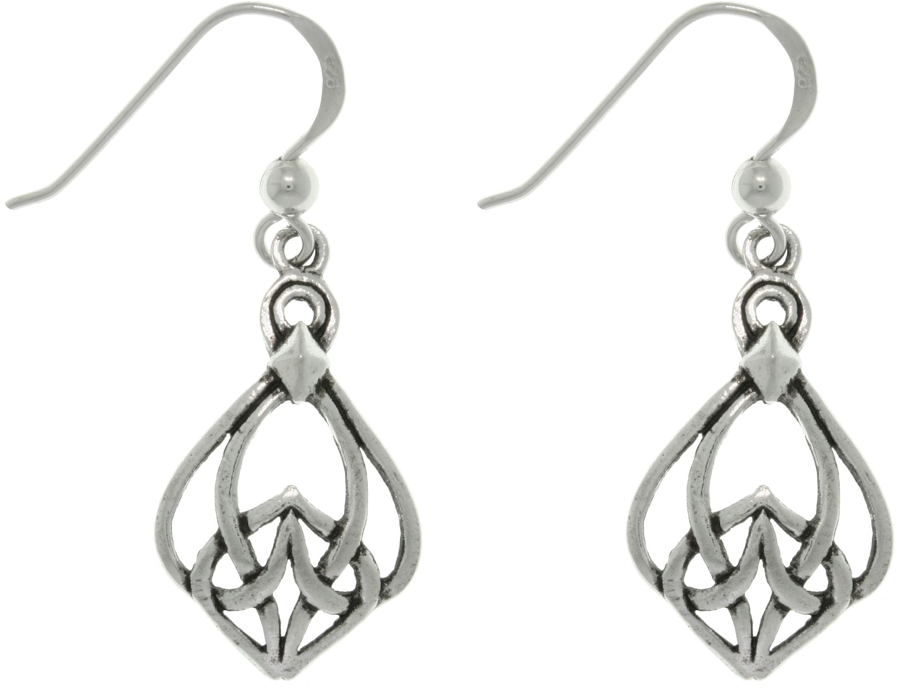 Jewelry Trends Sterling Silver Celtic Knot Weave Dangle Earrings