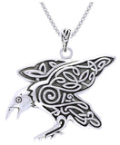 Jewelry Trends Sterling Silver Celtic Raven Pendant on 18 Inch Box Chain Necklace