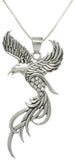 Jewelry Trends Sterling Silver and CZ Eagle Phoenix Pendant on 18 Inch Box Chain Necklace