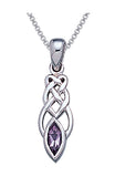 Jewelry Trends Sterling Silver Celtic Knotwork Amethyst Pendant on 18 Inch Box Chain Necklace