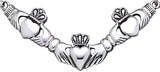 Jewelry Trends Sterling Silver Triple Claddagh Heart Crown Pendant Necklace