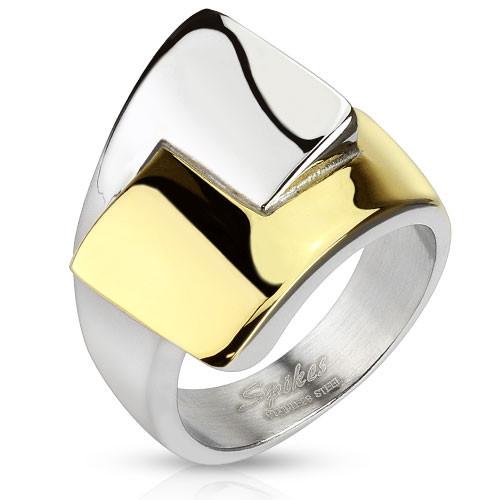 Jewelry Trends Stainless Steel Large Two Tone Ring with Interlocking Wrap Design Whole Sizes 6 - 10 - 6