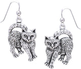 Jewelry Trends Sterling Silver Playful Kittens Cat Dangle Earrings