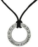 Jewelry Trends Sterling Silver Horse Lover Ring Pendant on Black Cord Necklace