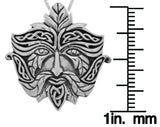 Jewelry Trends Sterling Silver Celtic Greenman Pendant on 18 Inch Box Chain Necklace Green Man Jewelry