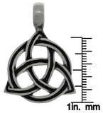 Jewelry Trends Pewter Celtic Triangle Trinity Knot with Circle of Life on Black Leather Necklace