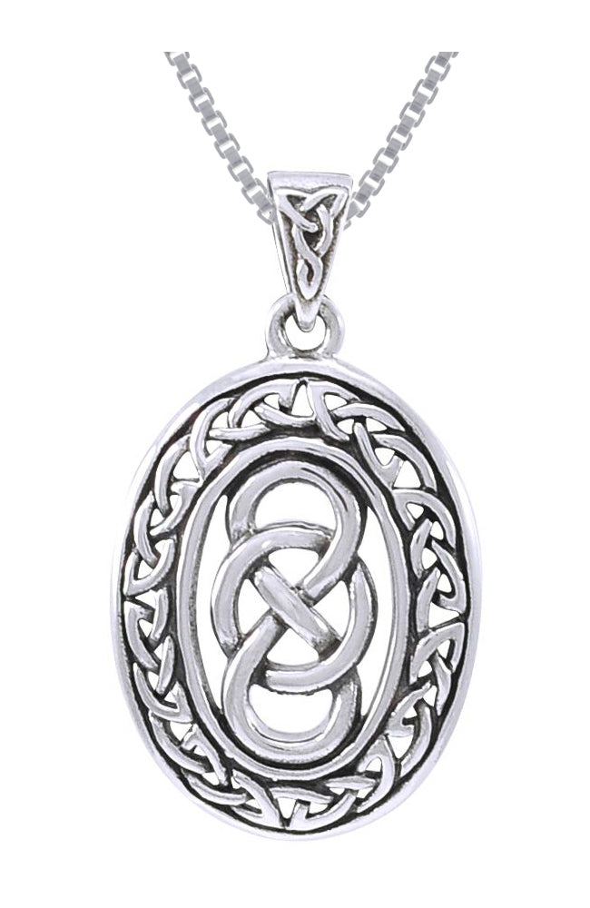Jewelry Trends Sterling Silver Celtic Infinity Knot Pendant on 18 Inch Box Chain Necklace