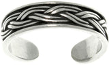 Jewelry Trends Sterling Silver Weave Celtic Rope Design Adjustable Toe Ring