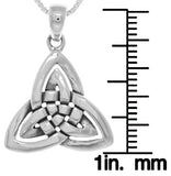 Jewelry Trends Sterling Silver Celtic Trinity Knot Weave Pendant on 18 Inch Box Chain Necklace