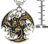 Jewelry Trends Pewter Unisex Celtic Lion Trinity Knot Pendant with 23 Inch Chain Necklace