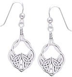 Jewelry Trends Sterling Silver Celtic Teardrop Knot Work Dangle Earrings Irish Jewelry