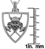 Jewelry Trends Sterling Silver Viking Warrior Battle Axe Shield Pendant on 18 Inch Box Chain Necklace