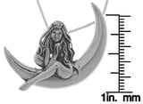 Jewelry Trends Sterling Silver Child of the Moon Fairy Pendant on 18 Inch Box Chain Necklace