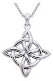 Jewelry Trends Sterling Silver Celtic Good Luck Knot Pendant on 18 Inch Box Chain Necklace
