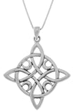 Jewelry Trends Sterling Silver Celtic Quaternary Moon Luck Knot Pendant on 18 Inch Box Chain Necklace