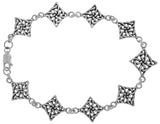 Jewelry Trends Sterling Silver Good Luck Celtic Four Point Quaternary Knot Bracelet