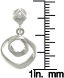 Jewelry Trends Sterling Silver Free Form Circles Hoop Dangle Earrings