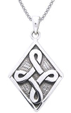 Jewelry Trends Sterling Silver Celtic Strength Knot Pendant on 18 Inch Box Chain Necklace
