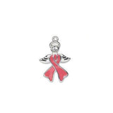 Jewelry Trends Silver-Finished Pewter Awareness Angel with Pink Ribbon on Steel Ball Chain Necklace