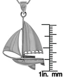 Jewelry Trends Sterling Silver Nautical Sailboat Pendant on 18 Inch Box Chain Necklace