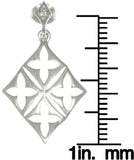 Jewelry Trends Sterling Silver Cross Cut Out Large Dangle Earrings