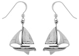 Jewelry Trends Sterling Silver Nautical Sailboat Dangle Earrings