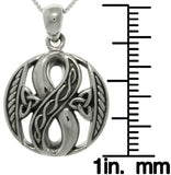 Jewelry Trends Sterling Silver Infinity Knot Celtic Pendant on 18 Inch Box Chain Necklace