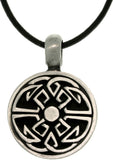 Jewelry Trends Pewter Good Fortune Celtic Unisex Pendant on 18 Inch Black Leather Cord Necklace Fathers Day Gift