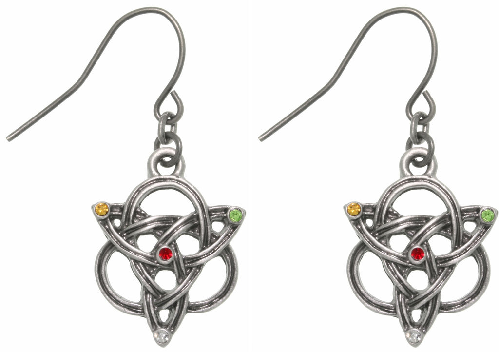 Jewelry Trends Pewter Celtic Knotted Trinity Earrings
