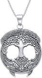 Jewelry Trends Sterling Silver Tree of Life Pendant on 18" Box Chain Necklace Artwork By Courtney Davis
