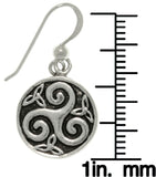 Jewelry Trends Sterling Silver Celtic Trinity Knot Spiral Round Dangle Earrings