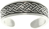 Jewelry Trends Sterling Silver Celtic Cross Laced Rope Adjustable Toe Ring