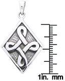 Jewelry Trends Sterling Silver Celtic Strength Knot Pendant on 18 Inch Box Chain Necklace