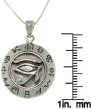Jewelry Trends Sterling Silver Eye of Horus Egyptian Sun God Symbol Pendant on 18" Silver Necklace