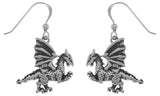 Jewelry Trends Sterling Silver Fierce Clawing Dragon Dangle Earrings