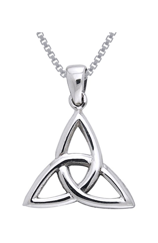 Jewelry Trends Sterling Silver Celtic Triquetra Trinity Knot Pendant on 18 Inch Box Chain Necklace